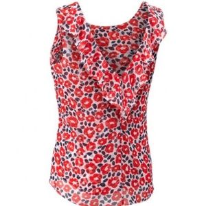 Cabi EUC Flipside blouse reversibl floral tank size L